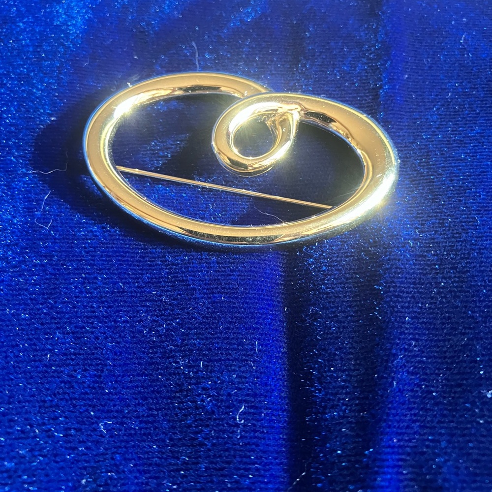Monet Goldtone Brooch